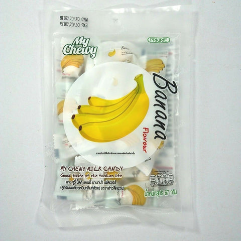 Prairie My Chewy Chewy Milk Candy Banana Flavor 67 g., Тайские жевательные конфеты "Банан + сливки" 67 гр.