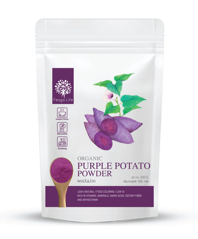 Feaga Life Dietary Supplement Organic Purple Potato Powder 200 g., Органический порошок фиолетового картофеля для улучшения работы пищеварительной системы и снижения веса 200 гр.