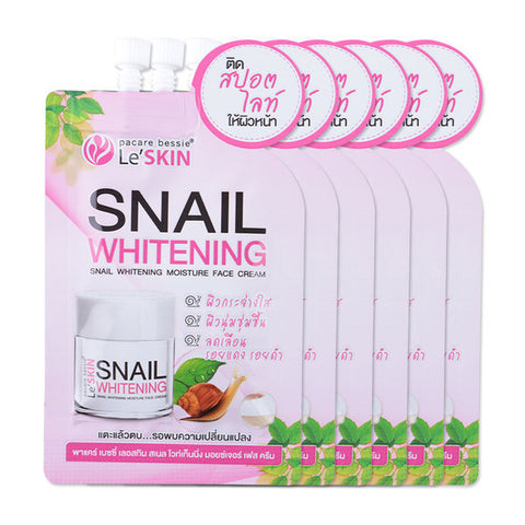 Le'SKIN Snail Whitening Cream 8 g.*6 pcs., Крем для лица с муцином улитки "Отбеливание и омоложение" 8 мл.*6 шт.