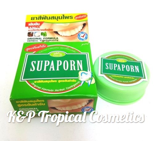 Supaporn Original Formula Herbal Toothpaste (green box) 25 g., Травяная зубная паста Оригинальная формула 25 гр.
