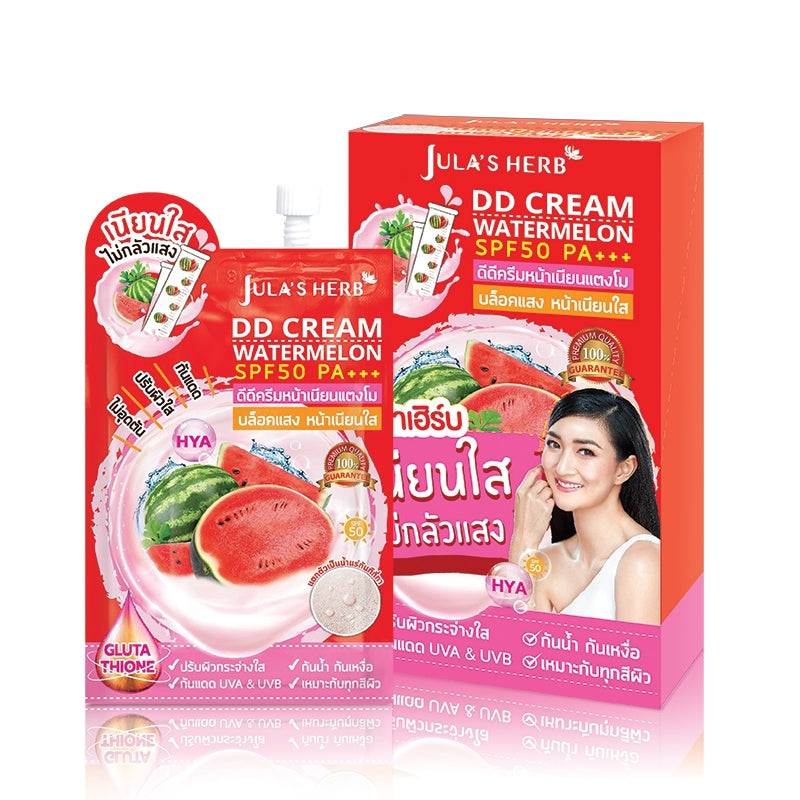 Jula's Herb DD Cream Watermelon SPF 50+++ 8 ml.*6 pcs., DD крем с арбузом и солнцезащитным фактором SPF50 PA+++ 6 саше по 8 мл.