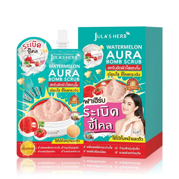 Jula's Herb Watermelon Aura Bomb Scrub 40 g.*6 pcs., Скраб для лица и тела с арбузом 40 гр.*6 шт.