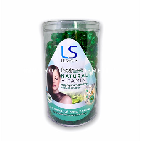 LESASHA Hair Vitamin Green Tea & Mint Extract (green caps.) 300 pcs., Витамины с экстрактом зеленого чая и мяты для восстановления и лечения волос 300 шт.
