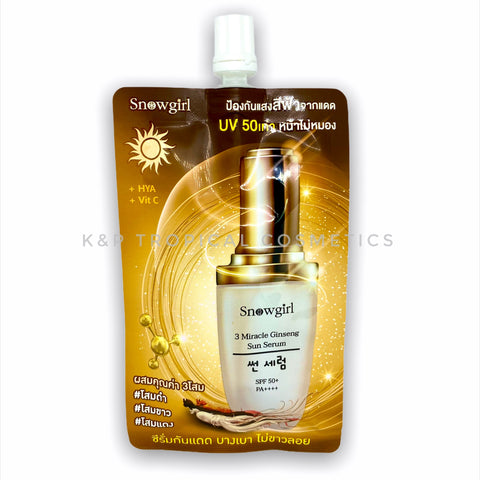 Snowgirl 3 Miracle Ginseng Sun Serum 30 g., Солнцезащитная сыворотка с женьшенем, гиалуроновой кислотой и витамином С 30 гр.