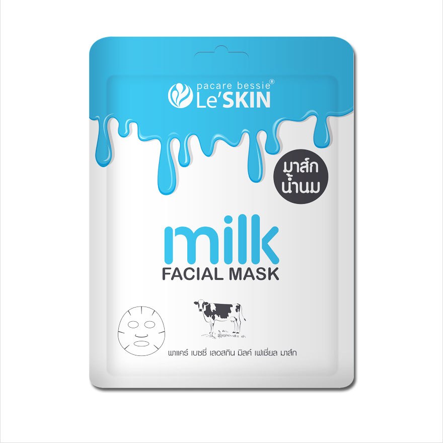 Le'SKIN Milk Facial Mask 25 ml., Маска тканевая концентрированная молочная с коллагеном 25 мл.