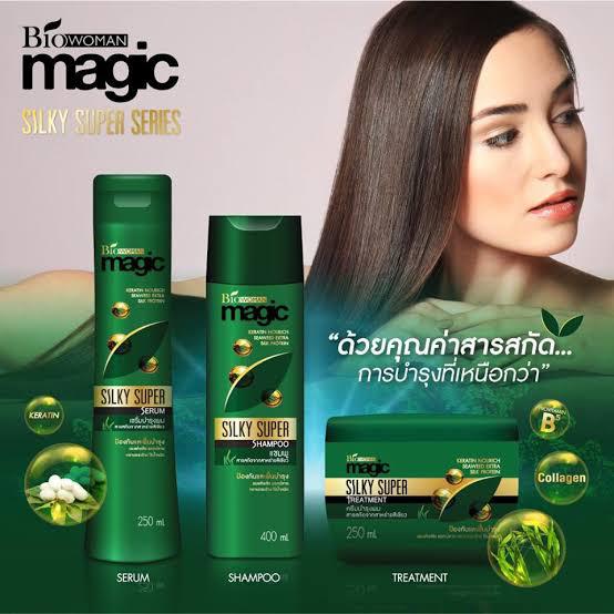 Biowoman Magic Silky Super Hair Shampoo 400 ml., Шампунь для восстановления волос с кератином, коллагеном и протеином шелка 400 мл.