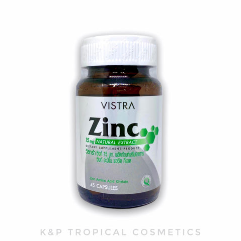 VISTRA Zinc Natural Extract Zinc Amino Acid Chelate Dietary Supplement Product 45 capsules, Капсулы с минеральным цинком "Натуральный экстракт" Хелат аминокислоты цинка 45 капс.