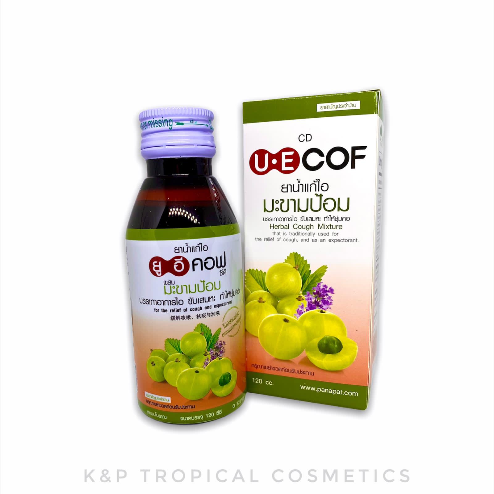Panapat Healthcare Herbal Cough Mixture 120 ml., Тайская травяная микстура от кашля 120 мл.