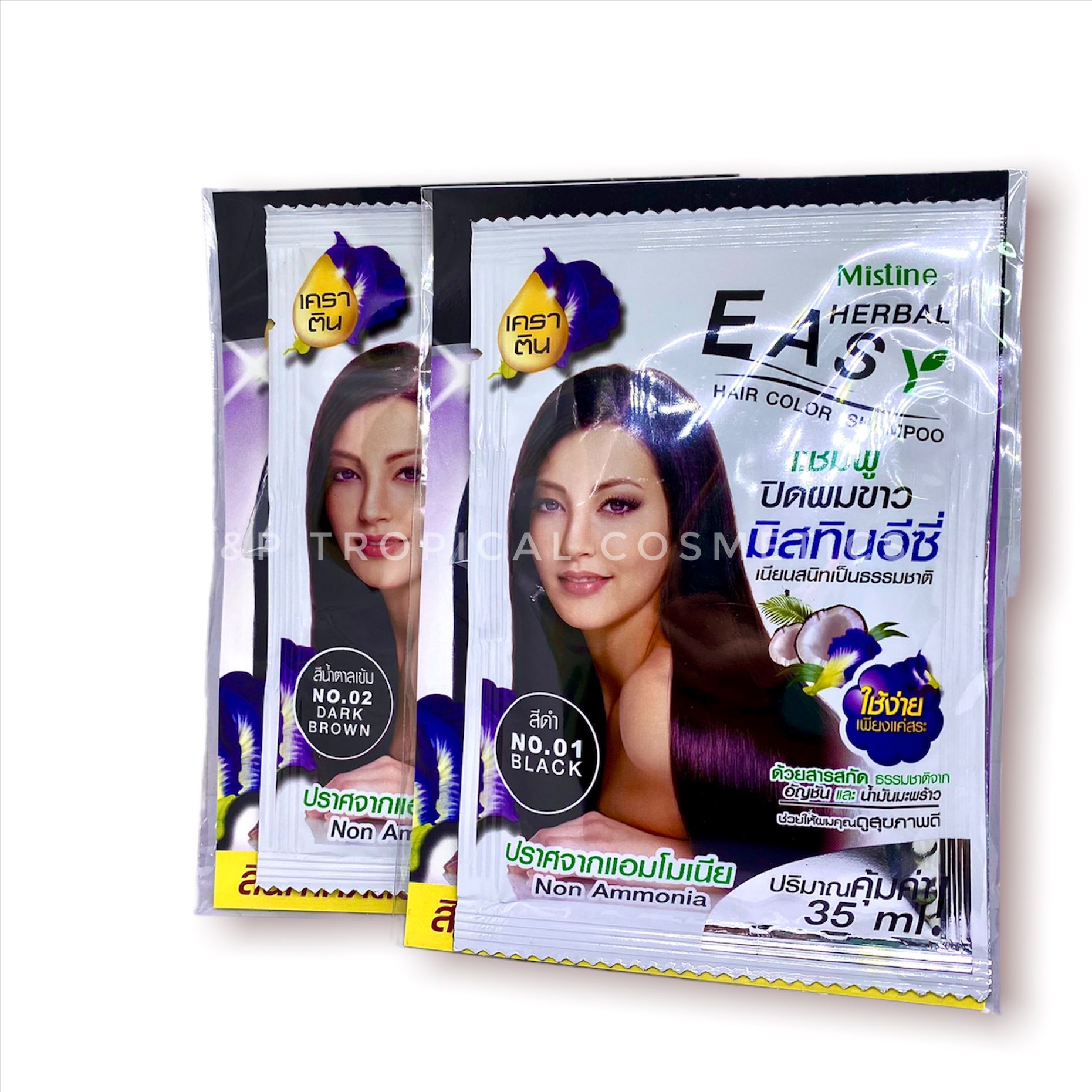 Mistine Easy Herbal Hair Color Shampoo 35 ml., Шампунь для окрашивания волос "Easy" 35 мл.