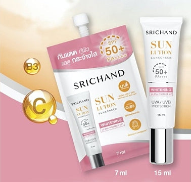 Srichand Sun Lution Sunscreen Whitening Cream SPF 50+ PA++++ 7 ml., Отбеливающий крем для лица с защитой от солнца SPF 50+ PA++++ 7 мл.