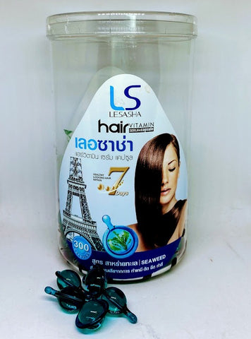 LESASHA Hair Vitamin Seaweed Extract (blue caps.) 300 pcs., Витамины с экстрактом морских водорослей для восстановления и укрепления волос 300 шт.
