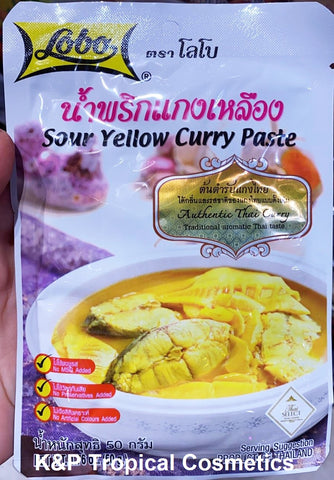 Lobo Sour Yellow Curry Paste 50 g., Паста для приготовления тайского рыбного карри "Kaeng Lueng" 50 гр.