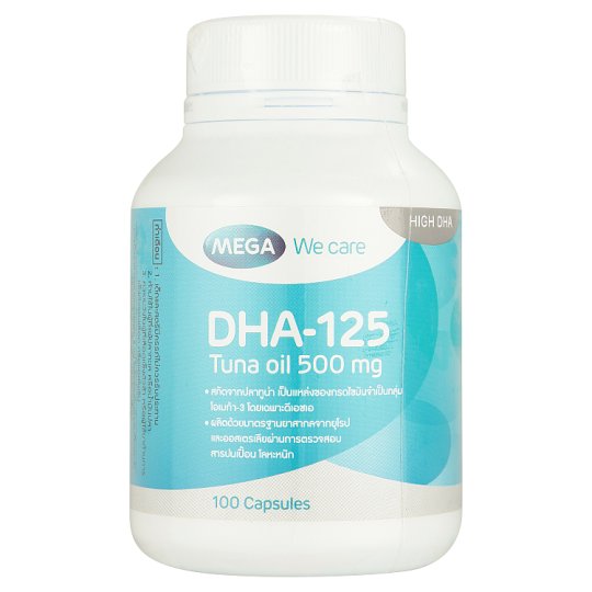 MEGA We care DHA-125 Tuna oil 500 mg 100 capsules, Масло тунца в капсулах 100 капсул