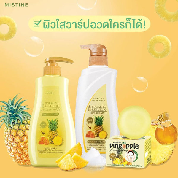 Mistine Natural Beauty Pineapple Republic & Whitening Shower Cream 480 ml., Крем для душа "Ананасовая республика" 480 мл.