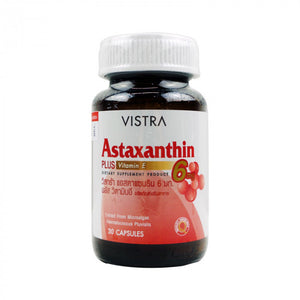 VISTRA Astaxanthin Plus Vitamin E Capsule 30 caps., Антиоксидант из красных водорослей с витамином Е 30 капс.