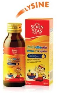 Seven Seas Multivitamin Syrup plus Lysine 100 ml., Мультивитаминный детский сироп с лизином для улучшения аппетита 100 мл.