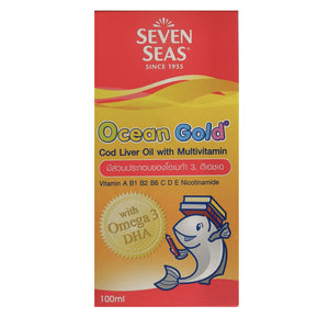 Seven Seas Ocean Gold Cod Liver Oil with Multivitamin 100 ml., Мультивитаминный сироп для детей с Омега-3 100 мл.