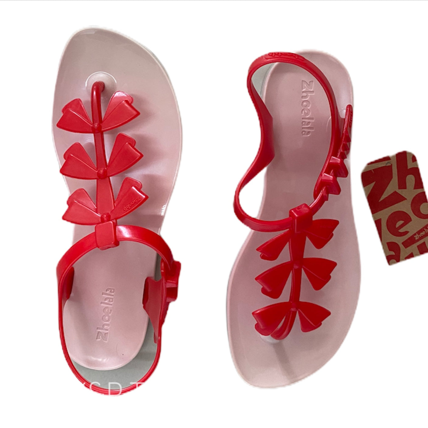 ZHOELALA BOW women's sandals, Сандалии женские "Бантики" красный