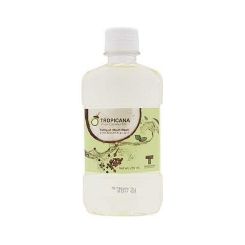 Tropicana Coconut Pulling Oil (Mouth Wash) with Essential Oil 250 ml., Ополаскиватель для полости рта на основе кокосового масла 250 мл.