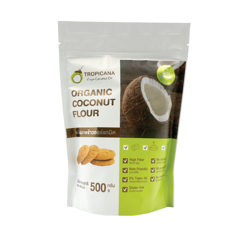 Tropicana Organic Coconut Flour 500 g., Органическая кокосовая мука 500 гр.