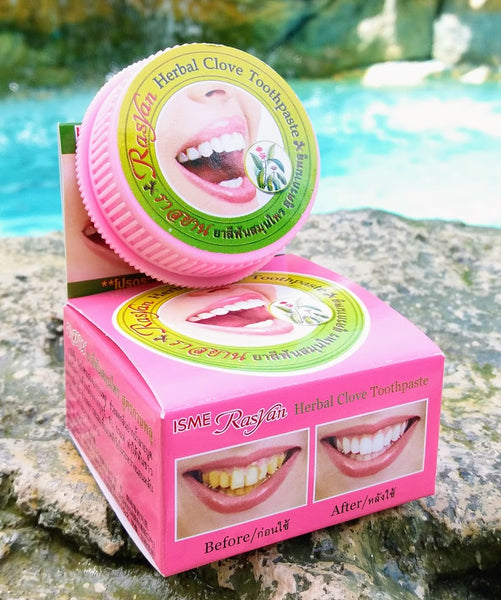 Isme Herbal Clove Toothpaste Rasyan 25 g., Самая популярная отбеливающая тайская гвоздичная зубная паста с травами 25 гр.