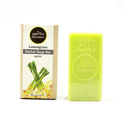 Phutawan Lemongrass Herbal Soap Bar 120 g., Травяное мыло с экстрактом Лемонграсса 120 гр.