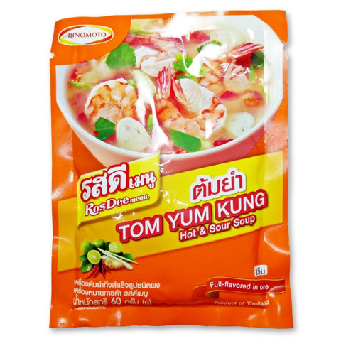 Ros Dee menu Tom Yum Kung Powder Hot & Sour Soup 60 g., Набор специй для приготовления супа Том Ям Кунг с острым пряным вкусом 60 гр.