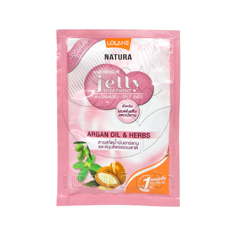 LOLANE Natura Jelly Treatment Argan Oil & Herbs 12 pcs.*30 ml, Маска-желе для волос «Аргановое масло и травы» 12 шт.*30 мл