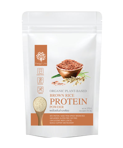 Feaga Life Dietary Supplement Organic Plant-Based Brown Rice Protein Powder 270 g., Органический протеиновый порошок из коричневого риса для снижения веса и наращивания мышечной массы 270 гр.