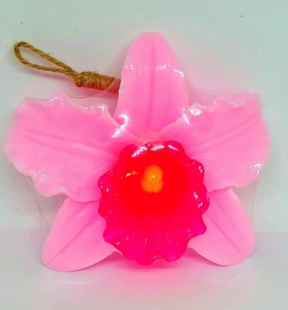 Siam Virgin Pink Orchid Soap 120 g., Тайское ароматное фигурное мыло Розовая Орхидея на веревочке 120 гр.
