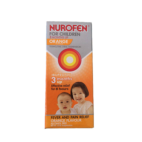 Nurofen For Children Orange Flavour 100mg./5ml. 60 ml., Нурофен детский суспензия со вкусом апельсина 60 мл.