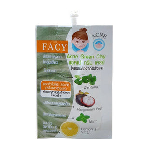 FACY Acne Green Clay 10 g., Маска с Зеленой Глиной и Мангустином для проблемной кожи 10 гр.