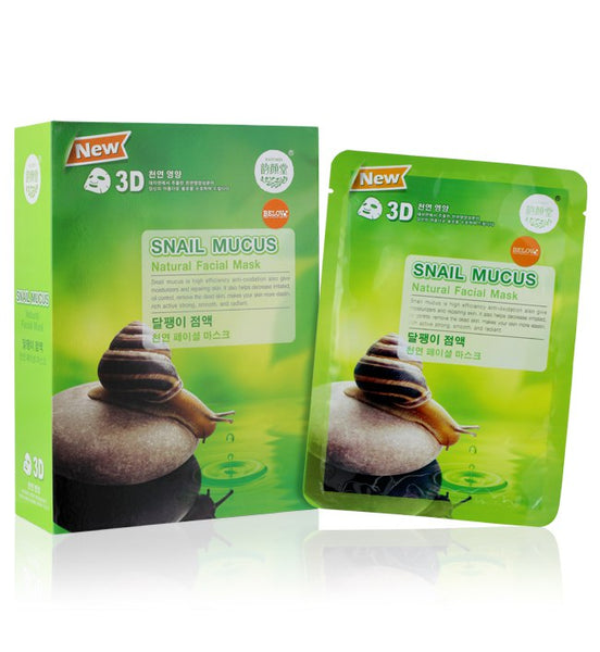 Belov East-Skin 3D Snail Mucus Facial Mask 10 pcs.*38 ml., Маска для лица 3D Улитка 10 шт.*38 мл.