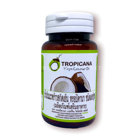 Tropicana Cold press coconut oil Capsule 60 pcs., Кокосовое масло холодного отжима в капсулах для приема во внутрь 60 шт.