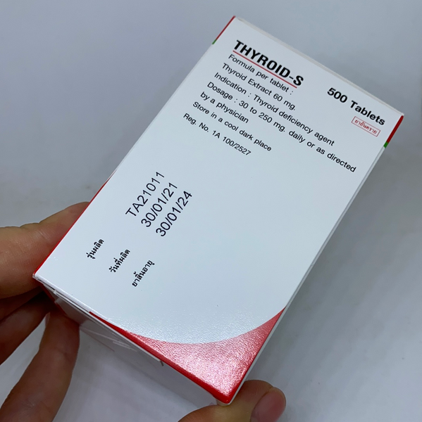 SPS Sriprasit THYROID-S Thyroid Extract 60 mg. 500 tablets, Пищевая добавка для щитовидной железы THYROID-S 500 табл.