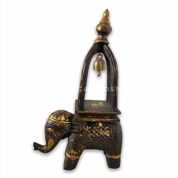Neko Lamps Wooden Decorative Elephant With Bell, Декоративный слон с колокольчиком