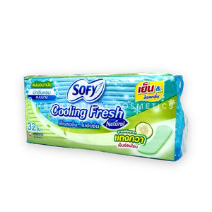 Sofy Cooling Fresh Pantyliner Slim Cucumber Extract Sanitary Napkins 32 pcs., Прокладки ежедневные ультратонкие с охлаждающим эффектом и экстрактом огурца 32 шт.
