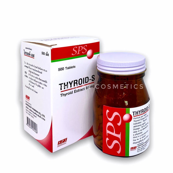 SPS Sriprasit THYROID-S Thyroid Extract 60 mg. 500 tablets, Пищевая добавка THYROID-S 500 табл.