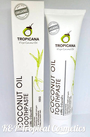 Tropicana Coconut Oil Toothpaste 100 g., Зубная паста на основе органического кокосового масла 100 гр.