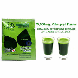 Preaw CHLOROPHYLL Powder Sugar Free Vitamin Mineral DETOX Dietary Supplement 4,25 g.* 48 pcs., Пищевая добавка Хлорофилл 4,25 гр. * 48 шт.