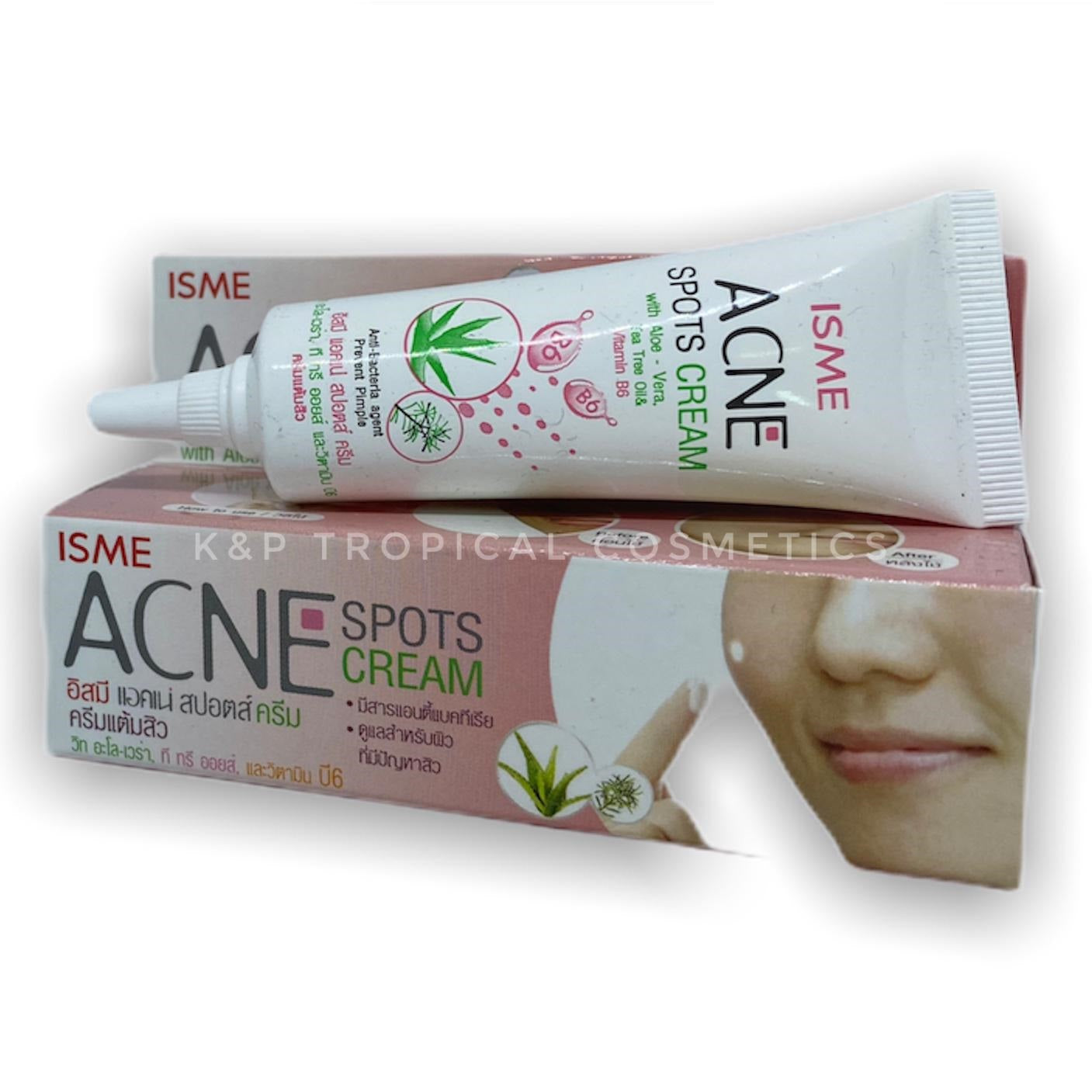 ISME Acne Spot Cream With Aloe Vera Tea Tree Oil Vitamine B6 10 g., Крем от акне c Алоэ, маслом чайного дерева и витамином B6 10 гр.