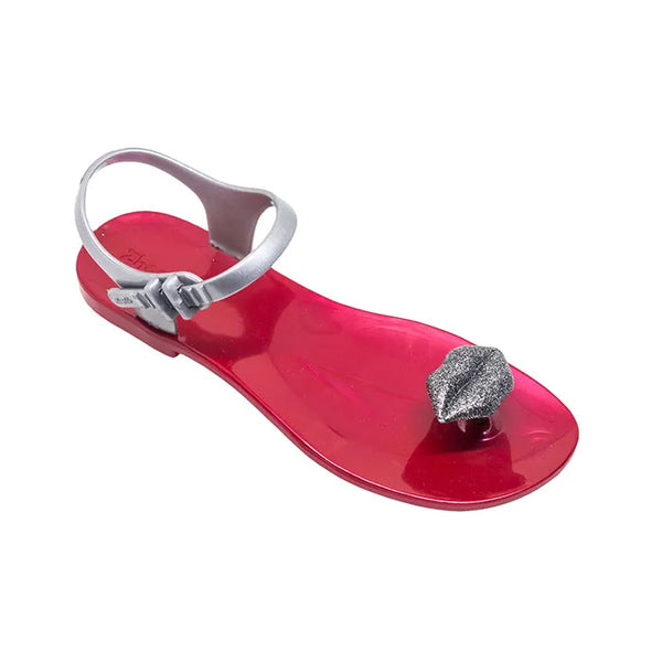 ZHOELALA KISS SPARKLING Scarlet women's sandals, Сандалии женские алые "Игристый поцелуй" ZO-KS02rd