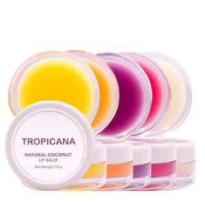 Tropicana Natural Lip Balm 10 g., Натуральный питательный бальзам для губ с кокосовым маслом и фруктовыми экстрактами в ас-те 10 гр.